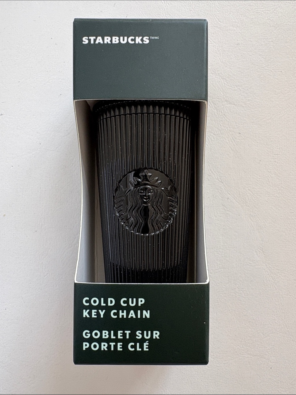 Starbucks Black Ribbed Cold Cup Key Holder / keychain